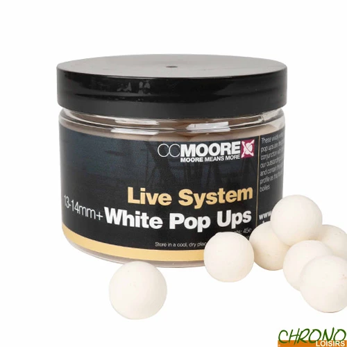 Pop Ups CC Moore Live System White 13/14mm (par 35) 1 Pop Ups CC Moore Live System White 13/14mm (par 35)