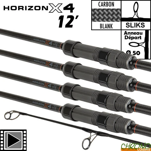 Canne Fox Horizon X4 50mm 12' 3.5lbs (les 4) 1 Canne Fox Horizon X4 50mm 12' 3.5lbs (les 4)