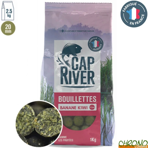 Bouillettes Cap River Banane Kiwi 20mm 2.5kg 1 Bouillettes Cap River Banane Kiwi 20mm 2.5kg