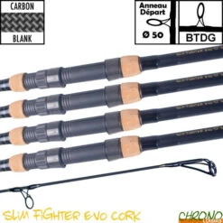 Canne Carp Design Slim Fighter Evo 50mm 12' 3.5lbs Full Cork (les 4)