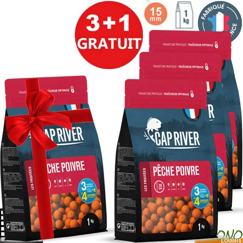 Bouillettes Cap River Peche Poivre 15mm 1kg (x3) 1 Bouillettes Cap River Peche Poivre 15mm 1kg (x3)
