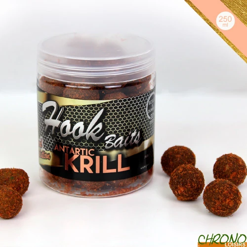 Bouillettes + Dumbells Pro Elite Baits Gold Hard Antartic Krill 250ml 1 Bouillettes + Dumbells Pro Elite Baits Gold Hard Antartic Krill 250ml