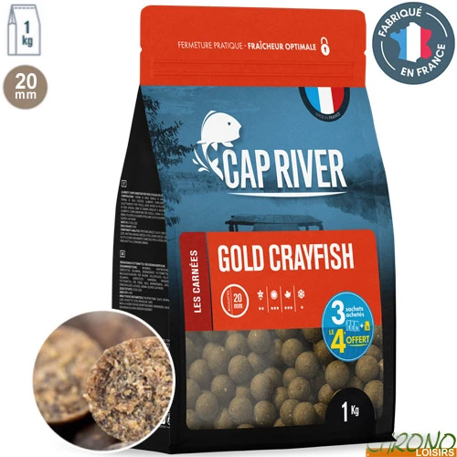 Bouillettes Cap River Gold Crayfish 20mm 1kg 1 Bouillettes Cap River Gold Crayfish 20mm 1kg