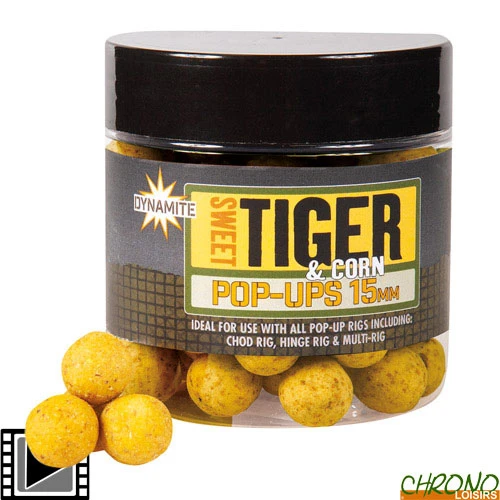 Pop Ups Dynamite Baits Sweet Tiger & Corn 15mm 100g 1 Pop Ups Dynamite Baits Sweet Tiger & Corn 15mm 100g